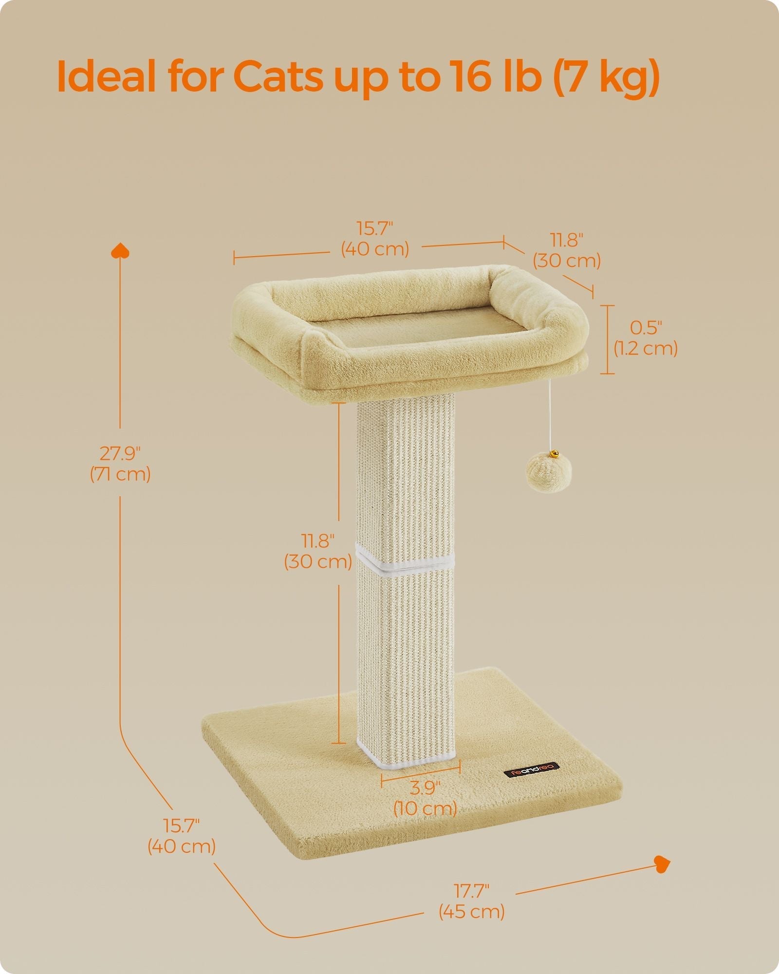 Cat Scratching Post - Beige - Woven Sisal