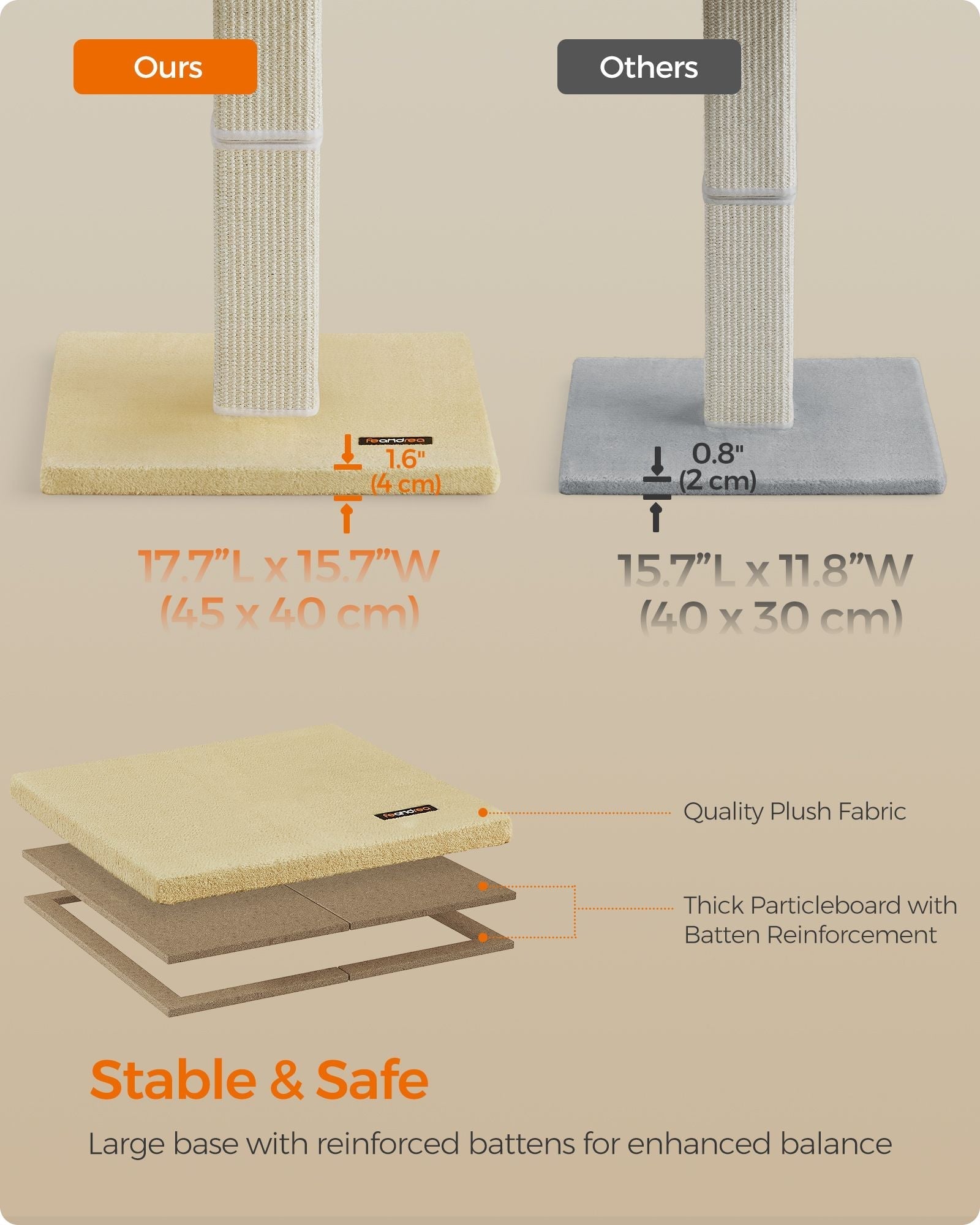 Cat Scratching Post - Beige - Woven Sisal