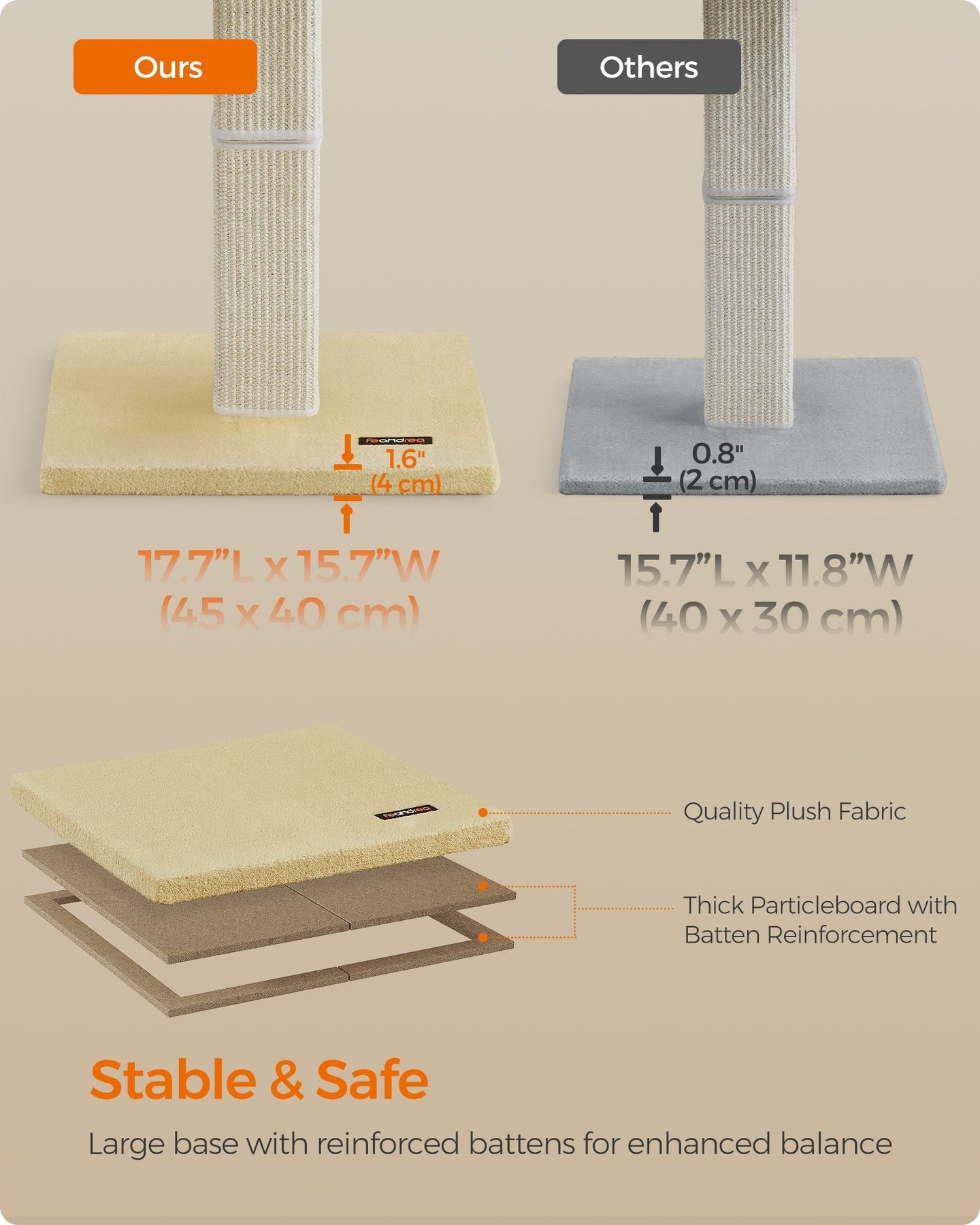 Cat Scratching Post - Beige - Woven Sisal
