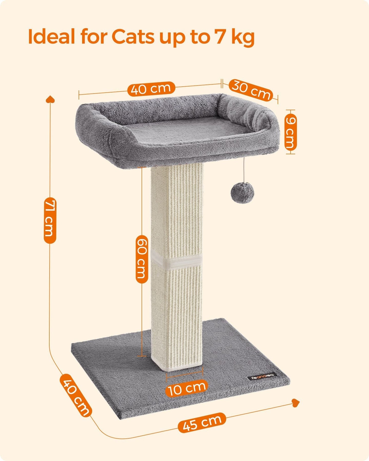 Cat Scratching Post - Wood - Natural - Multi-Level Climbing Tower