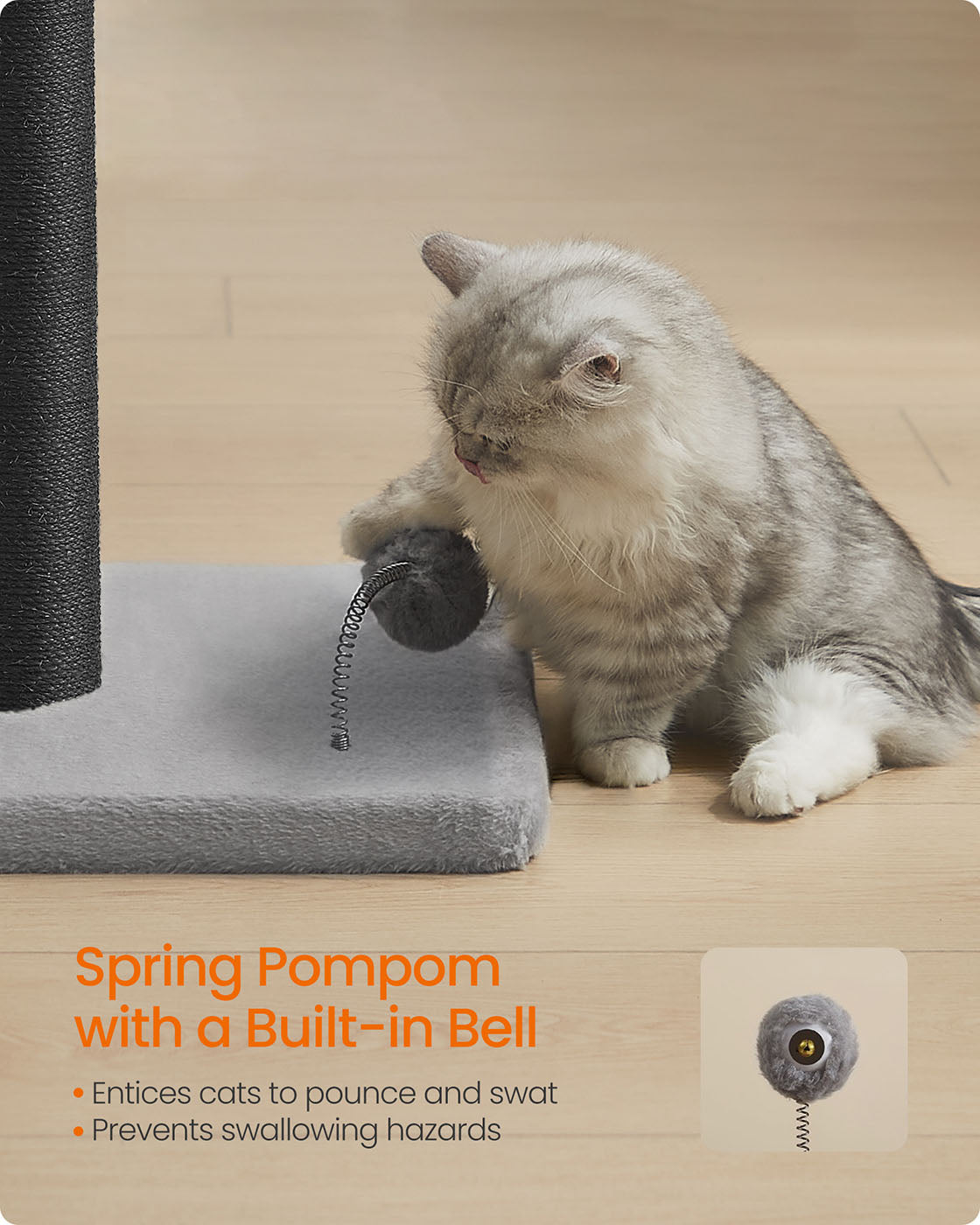 Cat Scratching Post - Ink Black - Sisal