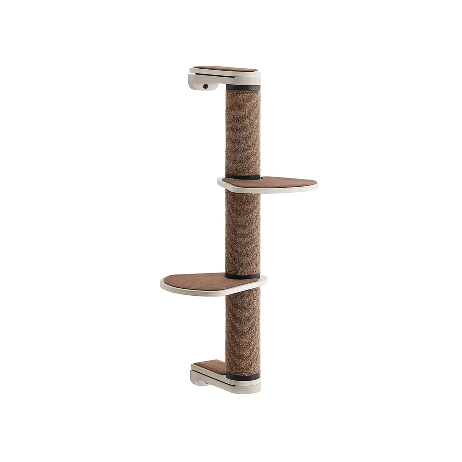 Wall-Mounted Cat Scratching Post - Engineered Wood - Natural - With Dual Perches