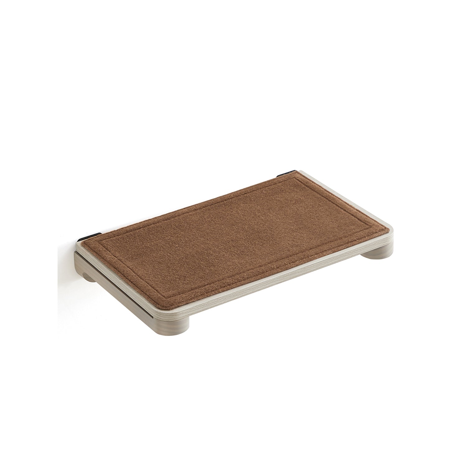 Wall-Mounted Cat Shelf - Engineered Wood - Natural Finish - Comfortable Felt Pad