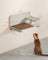 Wall-Mounted Cat Food Station - Wood - Natural Finish - Elevated Bowls Design