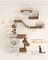 Cat Wall Furniture Set - Includes 7 Pieces - Wood - Natural Finish