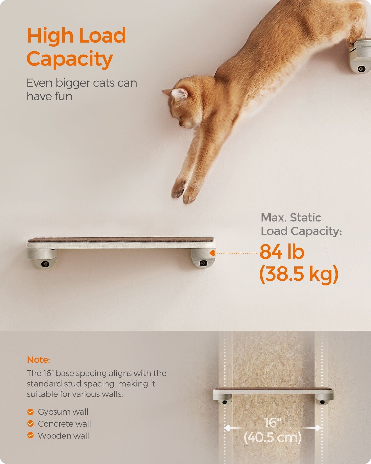 Cat Wall Furniture Set - Wood - Natural Finish