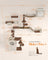 Cat Wall Furniture Set - Wood - Natural Finish