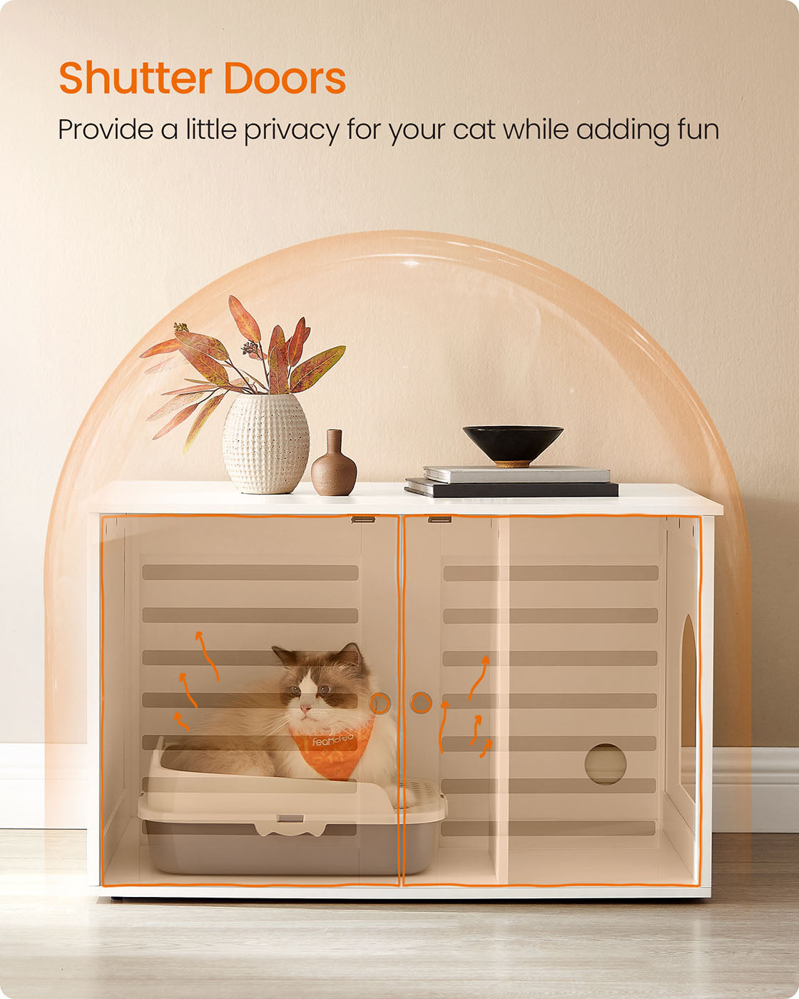 Cat Litter Box Enclosure - Cloud White - PCL