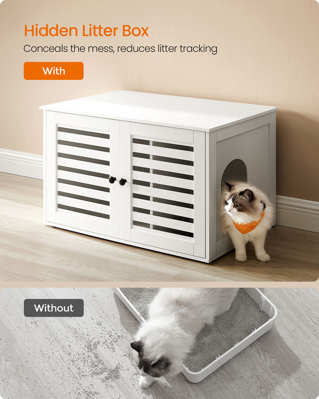 Cat Litter Box Enclosure - Cloud White - PCL
