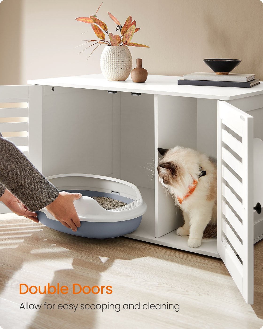 Cat Litter Box Enclosure - Cloud White - PCL