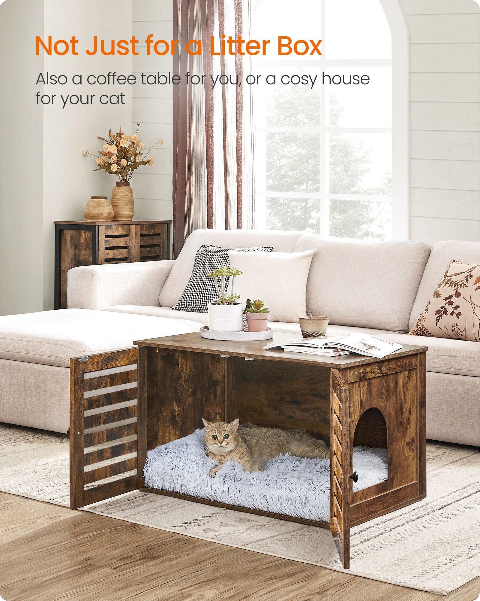 Cat Litter Box Enclosure - Rustic Brown - PCL