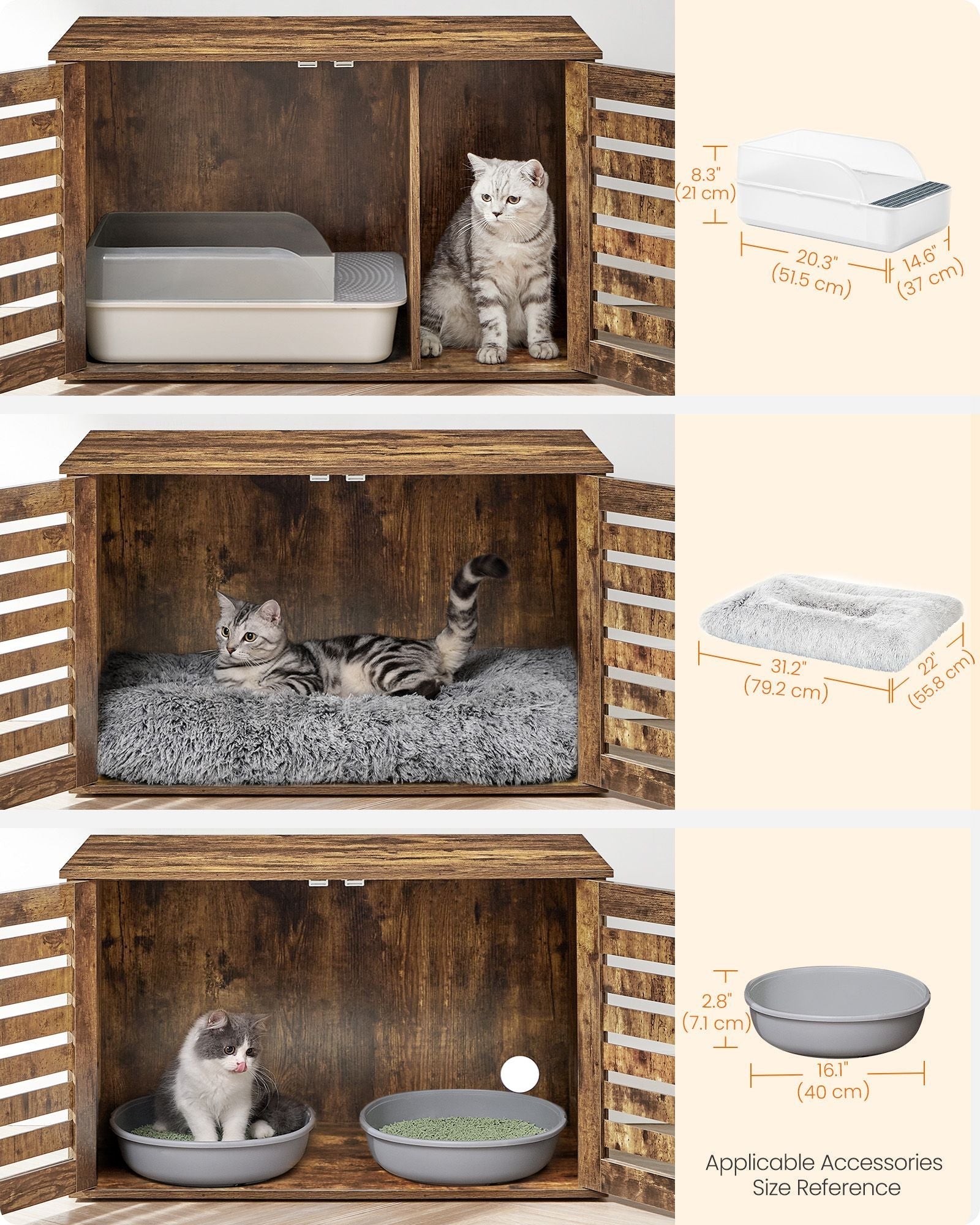 Cat Litter Box Enclosure - Rustic Brown - PCL