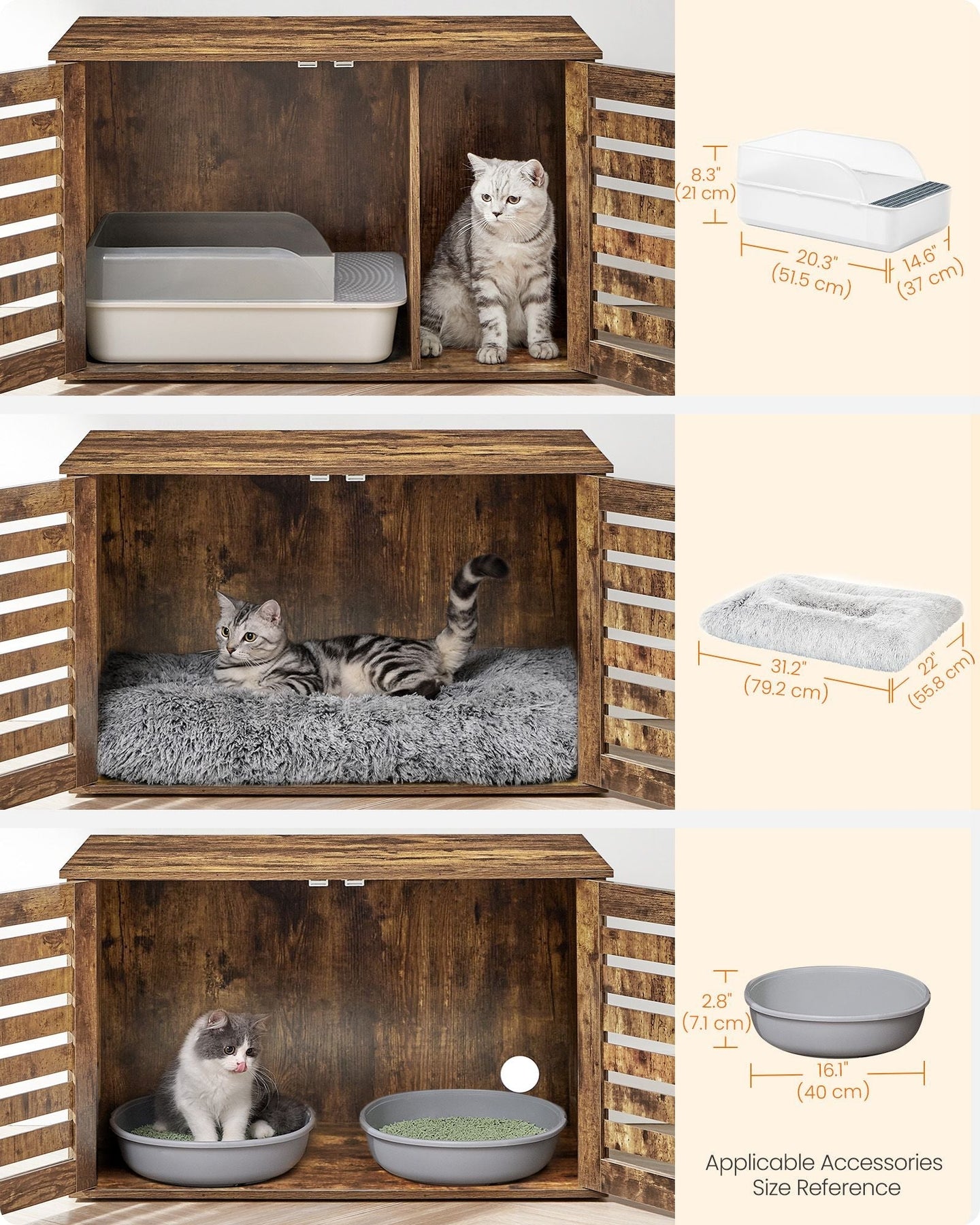 Cat Litter Box Enclosure - Rustic Brown - PCL