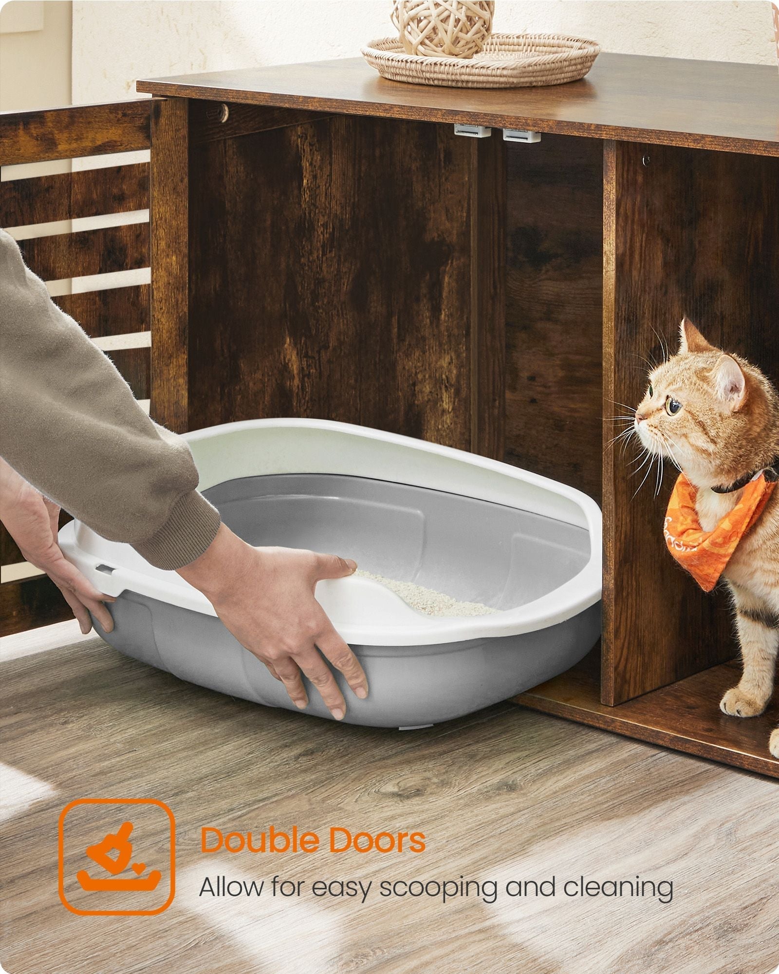 Cat Litter Box Enclosure - Rustic Brown - PCL
