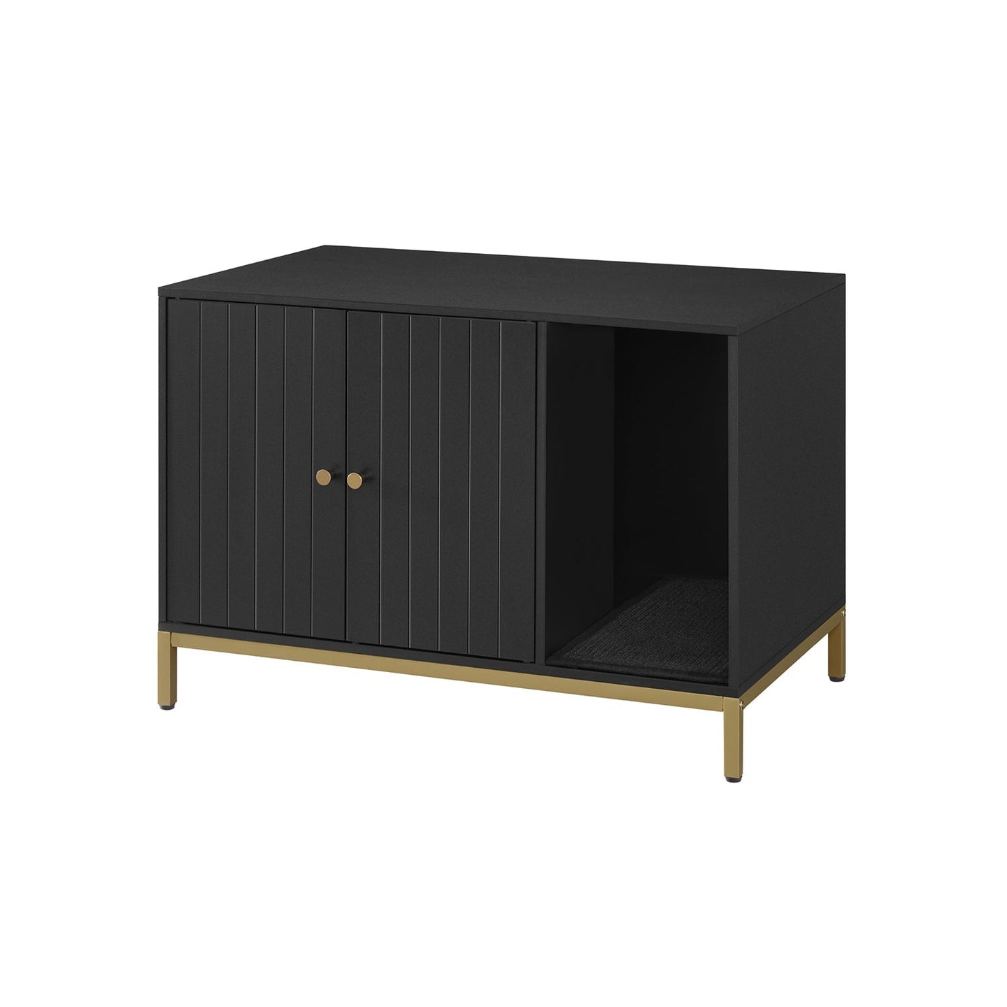 Cat Litter Box Enclosure - Black and Gold - PCL