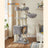 Cat Condo - PCT02W - Light Grey - Large Tower with Fluffy Plush Perch and Cuddle Cave