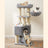 Cat Condo - PCT02W - Light Grey - Large Tower with Fluffy Plush Perch and Cuddle Cave