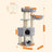 Cat Condo - PCT02W - Light Grey - Large Tower with Fluffy Plush Perch and Cuddle Cave