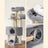 Cat Condo - PCT02W - Light Grey - Large Tower with Fluffy Plush Perch and Cuddle Cave
