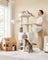 Cat Tree - Heavy-Duty Wood - Cream White and Beige - Large Perch with Self-Warming Pads and Multiple Scratching Posts