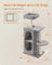 Cat Tree Tower - Engineered Wood - Light Grey - Multi-Cat Design with 2 Caves and Scratching Posts