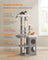 Multi-Level Cat Tree - Engineered Wood - Dove Grey - Includes Caves