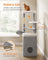 Multi-Level Cat Tree - Engineered Wood - Dove Grey - Includes Caves