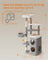 Multi-Level Cat Tree - Engineered Wood - Dove Grey - Includes Caves