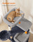 Multi-Level Cat Tree - Engineered Wood - Dove Grey - Includes Caves