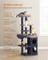 Multi-Level Cat Tree - Engineered Wood - Dove Grey - Includes Caves