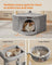 Cat Tree Tower - Engineered Wood - Dove Grey - Large Cave