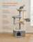 Cat Tree Tower - Engineered Wood - Dove Grey - Large Cave