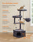 Cat Tree Tower - Engineered Wood - Dove Grey - Large Cave