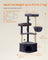 Cat Tree Tower - Engineered Wood - Dove Grey - Large Cave