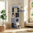 Large Cat Tree - Plush Fabric - Light Grey - With Scratching Post and Cuddle Cave