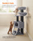 Large Cat Tree - Light Grey - Plush and Sisal