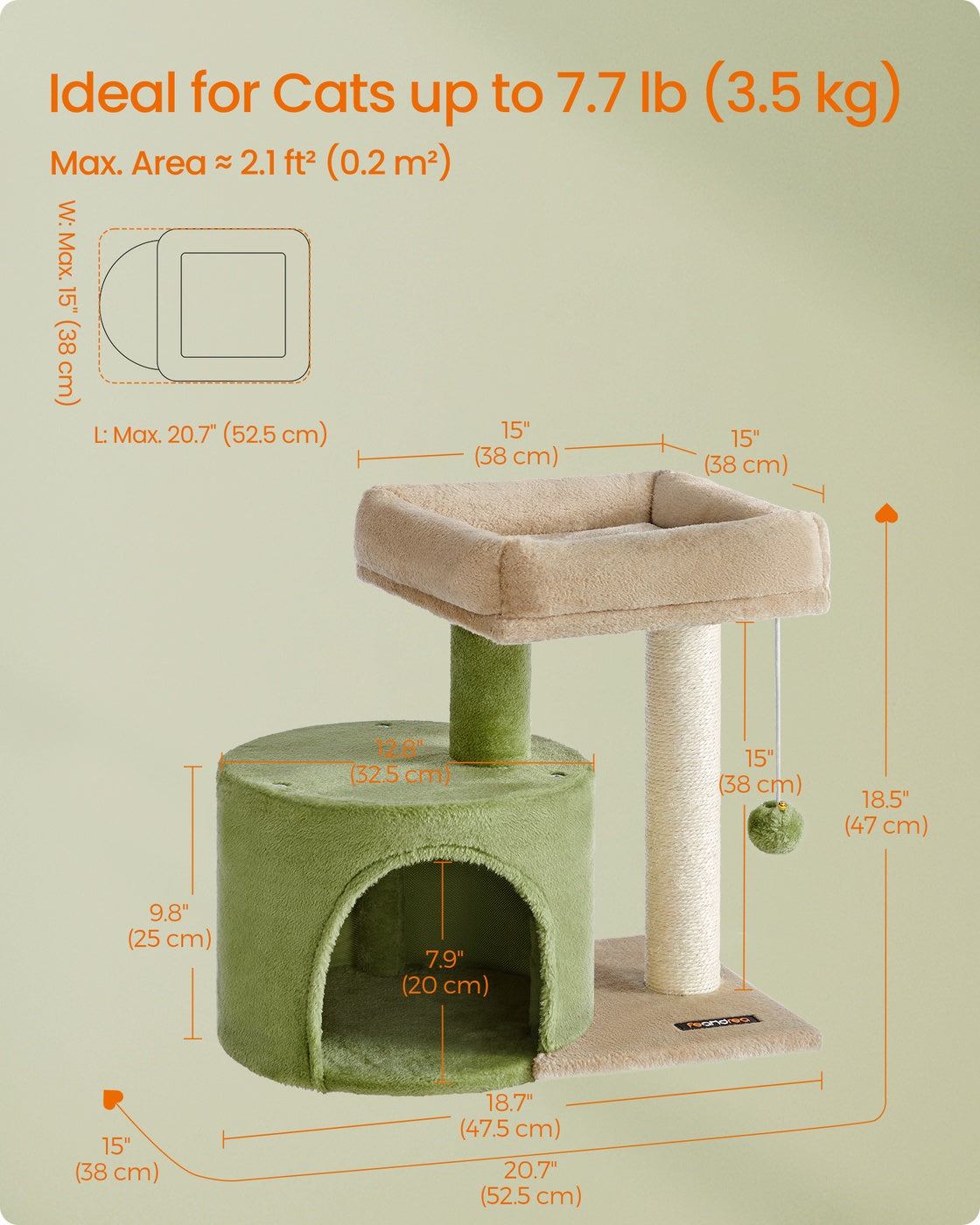 Cat Tree - 55L - Particleboard - Sisal Posts