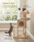 Cat Tree - Engineered Wood - Camel Brown - Spacious Widened Perch for Large Cats