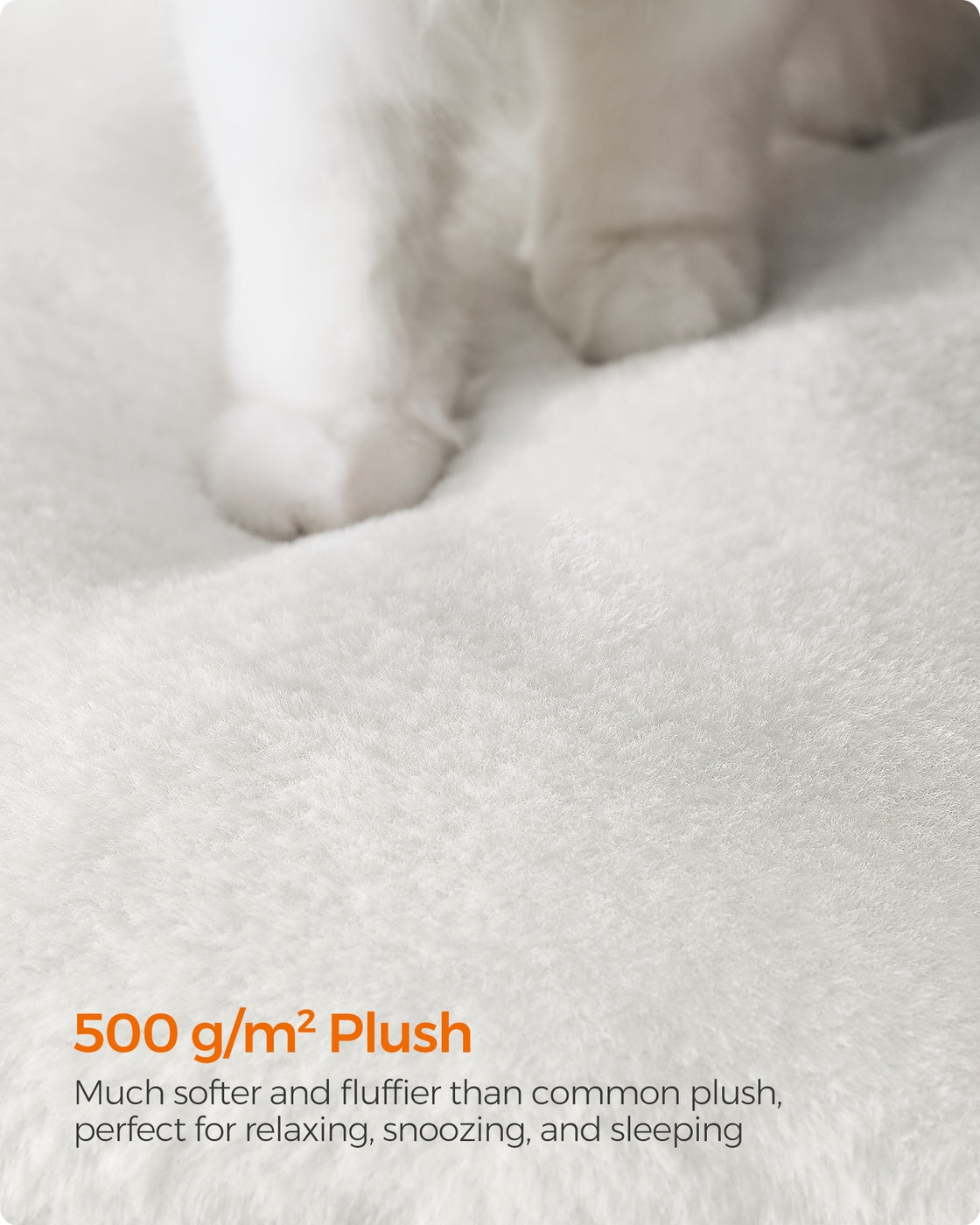 WoodyWonders Cat Tree, Cat Tower - Wood and Plush - Cloud White