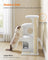 WoodyWonders Cat Tree, Cat Tower - Wood and Plush - Cloud White