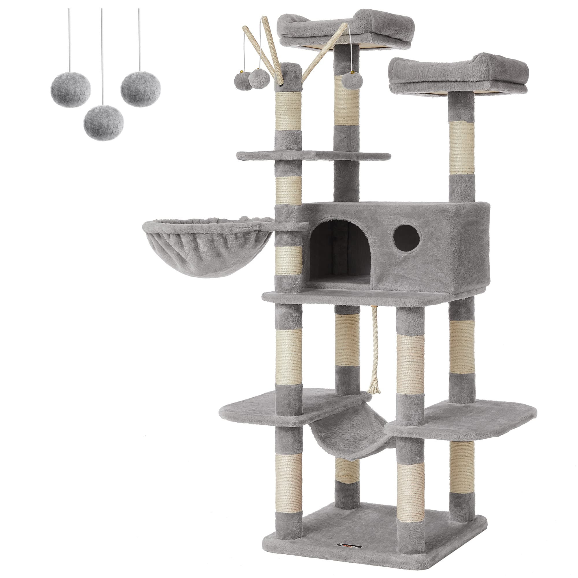 Cat Tree - Engineered Wood - Light Gray - XXL Design