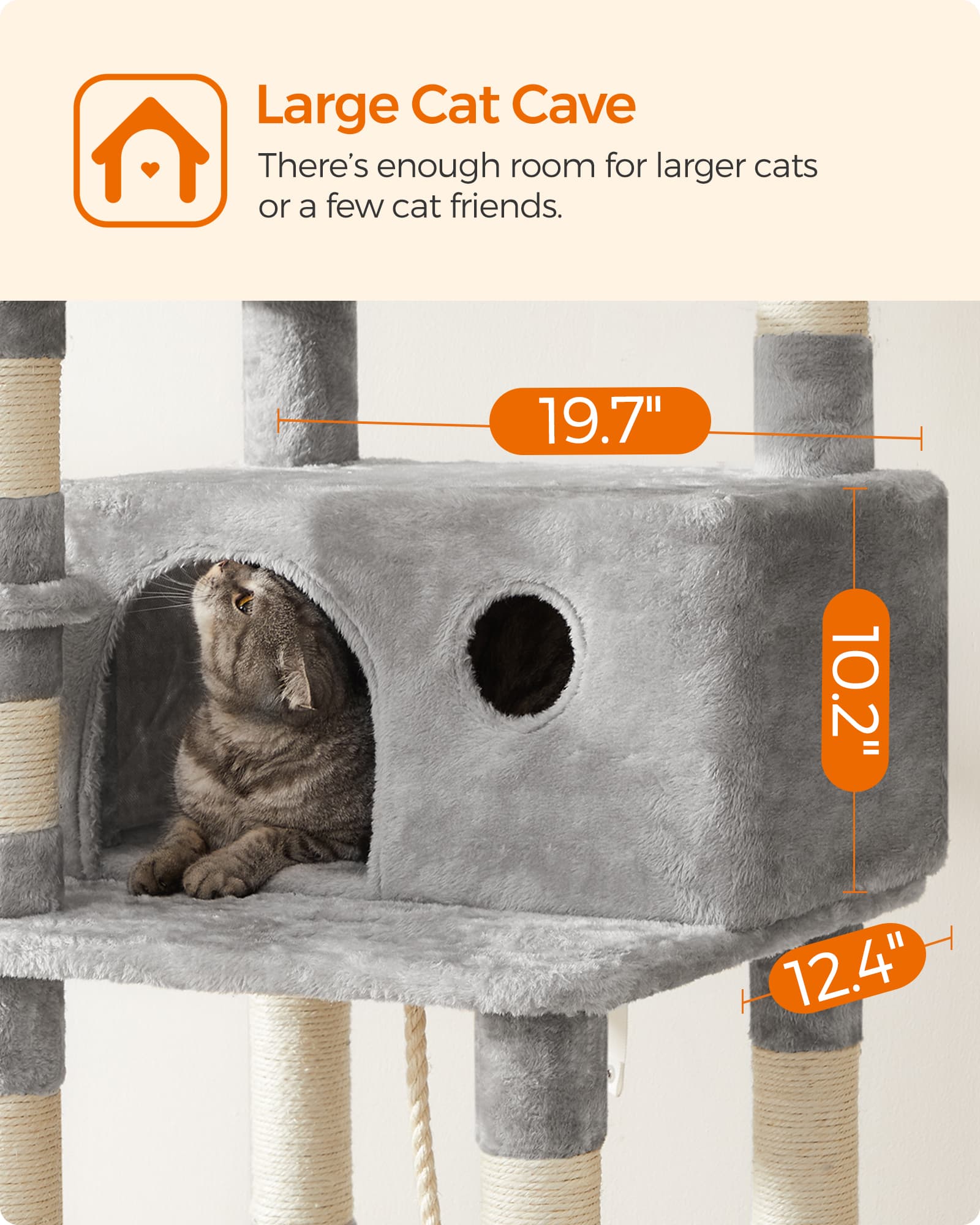 Cat Tree - Engineered Wood - Light Gray - XXL Design
