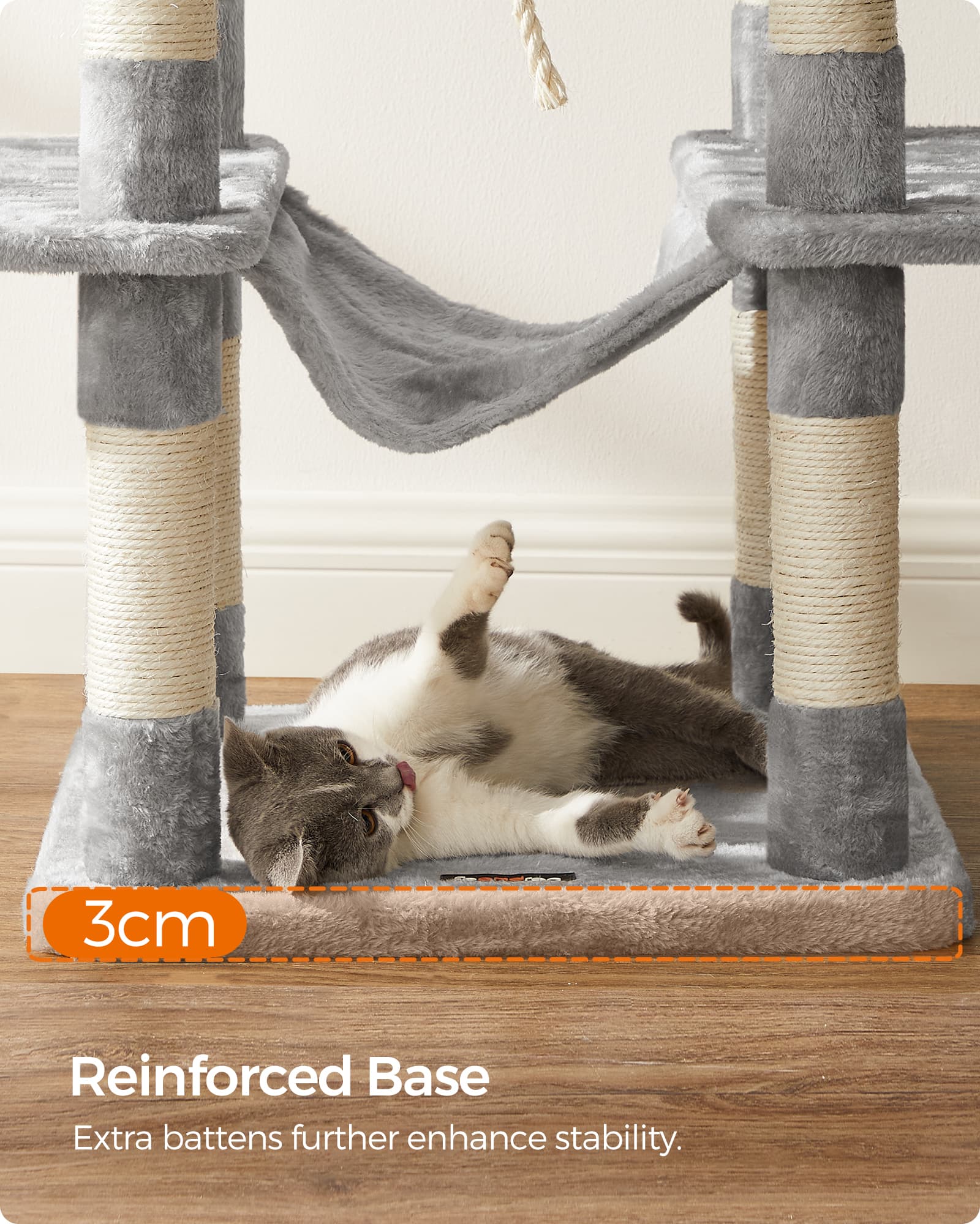 Cat Tree - Engineered Wood - Light Gray - XXL Design