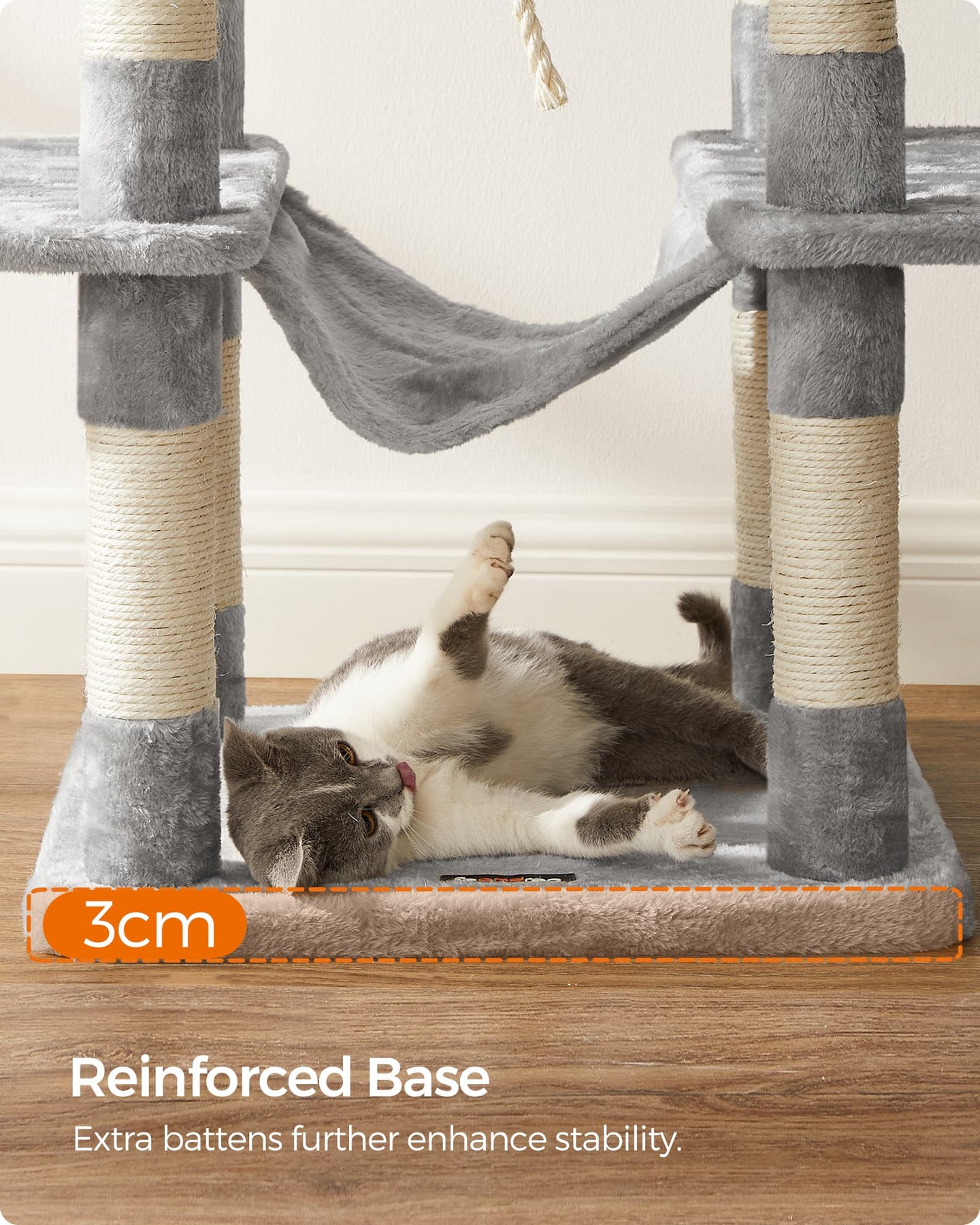 Cat Tree - Engineered Wood - Light Gray - XXL Design