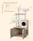Cat Tree - Wood - Greige - 2-in-1 Design with Litter Box Enclosure and Scratching Posts