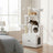 2-in-1 Cat Condo - Engineered Wood - Cloud White - Litter Box Enclosure and Scratching Posts