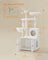 Cat Tree - Engineered Wood - Cloud White - 2-in-1 with Litter Box and Scratching Posts