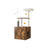 Cat Tree - Engineered Wood - Rustic Brown - 2-in-1 Design with Litter Box Enclosure and Self Groomer