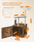 Cat Tree - Engineered Wood - Rustic Brown - 2-in-1 Design with Litter Box Enclosure and Self Groomer