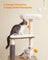 Cat Tree - Engineered Wood - Rustic Brown - 2-in-1 Design with Litter Box Enclosure and Self Groomer